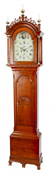 Walpole, NH. Grandfather clock. 223072. Delaney Antique Clocks.