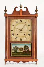 Samuel Hickcox Pillar & Scroll Clock made in Humphreysville, Conn. One of the last P&S clocks. 218123.