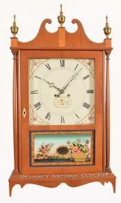 Elmer O. Stennes, Weymouth, Mass. A Pillar & Scroll Shelf Clock. 220108.