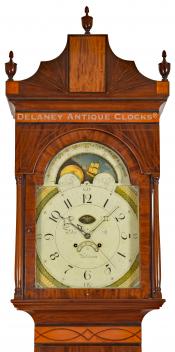 Peter Gift Jr. Clockmaker in Kutztown, PA. Grandfather clock. 219111. Delaney Antique Clocks.