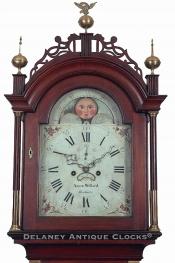 Aaron Willard Grandfather clock with original Roxbury set up label. 210066.