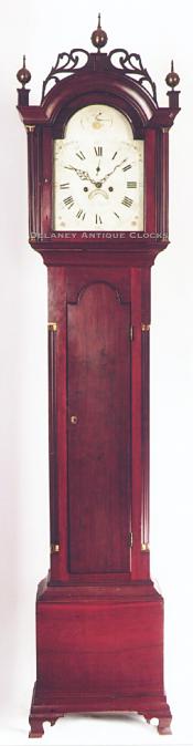 Silas Parsons of Swanzey, NH. A cherry case tall clock. 215071.