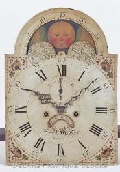  Benjamin Mead tall clock dial. Wiscasset, Maine. SS-17. Delaney Antique Clocks.