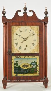 Chauncey Jerome Bristol, Connecticut. A Miniature Pillar & Scroll Shelf Clock 1830. ZZ-66.