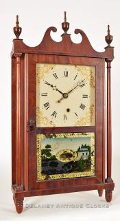 Chauncey Jerome Bristol, Conn A Miniature Pillar & Scroll Shelf Clock 1830. ZZ-66. At Delaney's