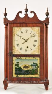 Chauncey Jerome Miniature Pillar & Scroll Shelf Clock 1830. ZZ-66.