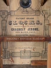 Chauncey Jerome of New Haven, Connecticut. Clock label. CCC-77.