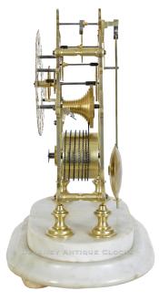 An English-made Skeleton Clock. Time-only fusee. 223060. Delaney Antique Clocks.