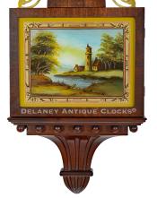 A fine wall timepiece made by the Waltham Clock Company lower glass 223200.