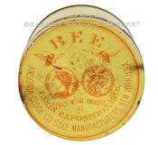 An Ansonia Clock Co. "Bee tin" in original yellow. 223249.