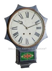 Terry iron front-cased wall clock. DDD-24. Delaney Antique Clocks.