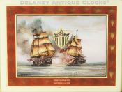 Painted scene of the Naval battle between the Constitution and the Guerriere. D. J. Steele Artist. 224097.