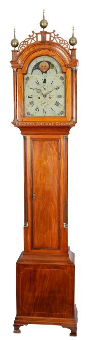 Daniel Munroe Junior of Concord, Massachusetts. An inlaid mahogany-cased grandfather clock. AAA-2.