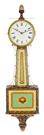 Boston banjo clock with stenciled-decorated frames. BBB-19.