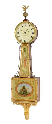 Aaron Willard Jr. gilt frame wall timepiece or banjo clock. EEE-15.