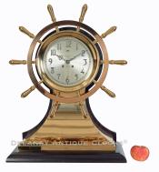 Chelsea Yacht Wheel Ship's Bell Mantel Clock with Special 8.5 inch dial, retailed by George W. Welch's Sons / New York. 224113.