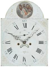 Ephraim Willard's clock dial featuring George Washington's portrait in the lunette of the dial. DDD-42.