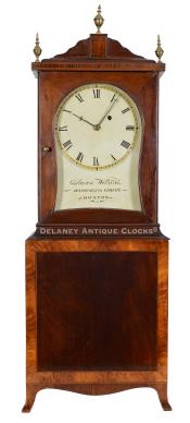 Aaron Willard cross-banded mahogany case shel clock. DDD-36.