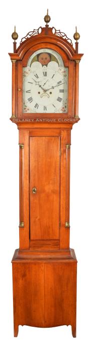 James C. Cole of Rochester, New Hampshire. A birch case tall clock. PP-162.