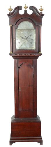 Levi & Abel Hutchins Tall Clock. This clock is diminutive, measuring only 7 feet 1 inches tall, and was made in Concord, New Hampshire. LL-29.