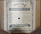 Seth Thomas set up label. 224101. Delaney Antique Clocks.