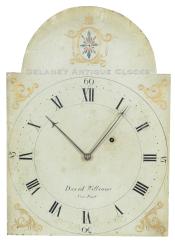 David Williams, Newport, Rhode Island shelf clock dial. 225009. Delaney Antique Clocks.