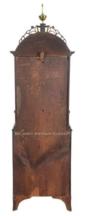 David Williams of Newport, Rhode Island. Shelf clock, back. 225009. Delaney Antique Clocks.