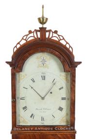 David Williams of Newport, Rhode Island. An inlaid mahogany shelf clock. 225009. Delaney Antique Clocks.