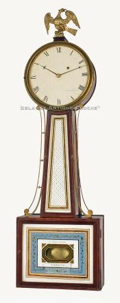 Simon Willard banjo clock. AAA-22. Delaney Antique Clocks.