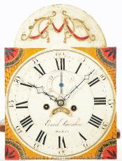 Enoch Burnham. Grandfather clock dial. AAA-16. Delaney Antique Clocks.