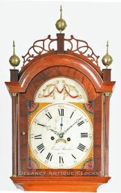 Enoch Burnham of Paris, Maine. Grandfather clock. AAA-16. Delaney Antique Clocks.