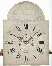 Samuel Mulliken (1761-1847) Haverhill, MA. Tall clock dial. XX-31. Delaney Antique Clocks.