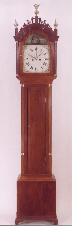 A Rocking Ship automated tall case clock of Rhode Island origin.