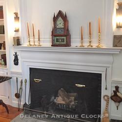 Fireplace mantel decoration. A steeple on Steeple clock.