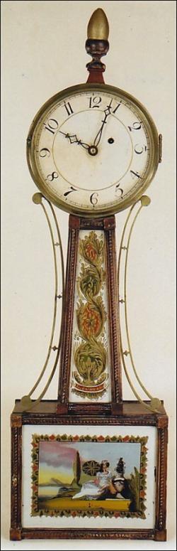 Lemuel Curtis Wall Timepiece or Banjo Clock. Concord, Massachusetts. OO-59.