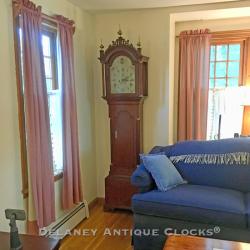 Samuel Foster tall clock install in a home in Massachusetts.