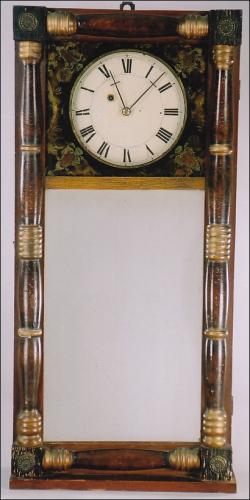 Benjamin Morrill of Boscawen, New Hampshire. A New Hampshire Mirror Clock. LL-92.