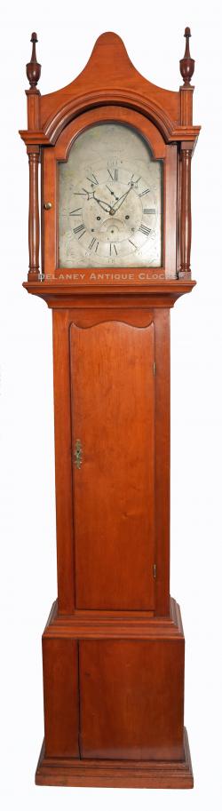 Moses Wing of Windsor, Connecticut. A fine cherry case tall case clock. FF-115.