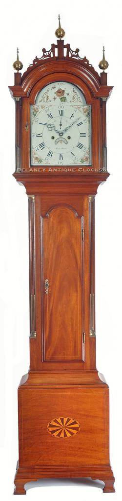 Simon Willard of Roxbury, Massachusetts. An inlaid mahogany case tall clock. SS-146.