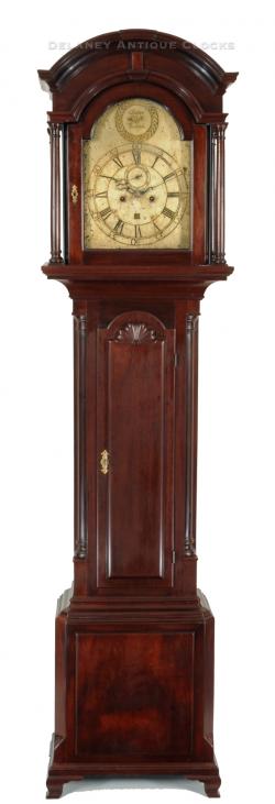 Squire Millerd of Warwick, Rhode Island. A rare Chippendale mahogany block and shell tall case clock. XXSL26.