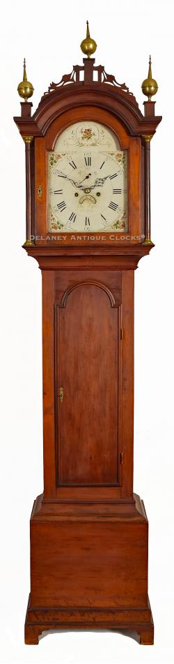 John Rogers of Newton, Massachusetts. A cherry cased tall clock in old surface. YY-79.