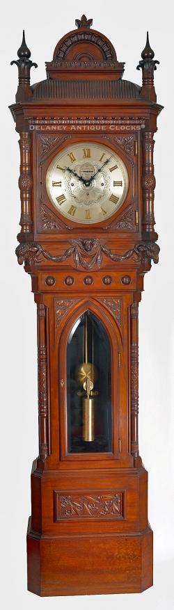 E. Howard & Co., Boston, MA. Model No. 80. Tall case clock. Quarter striking Grandfather Clock. 214057.