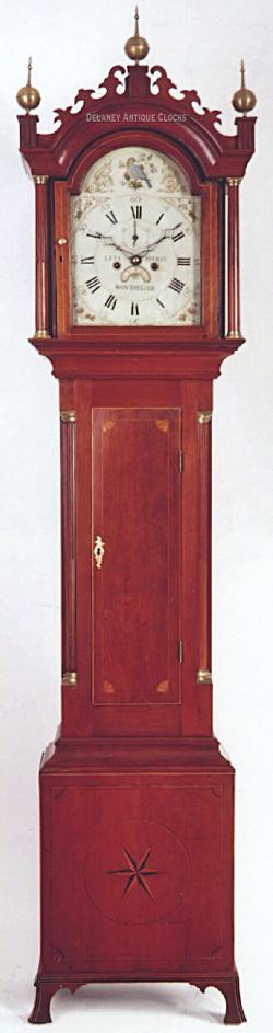 Levi Pitkin of Montpelier, Vermont. An inlaid cherry case tall clock. 215046.