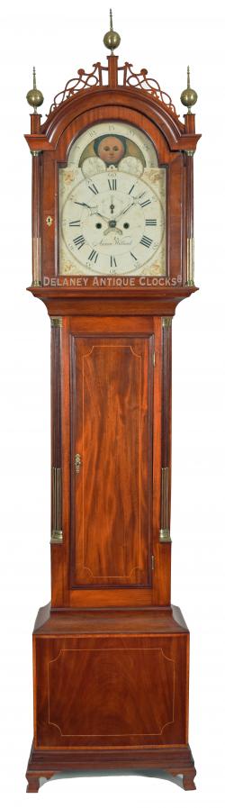 Aaron Willard of Boston, Massachusetts. This is an inlaid mahogany case tall clock. QQ-16.