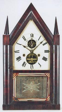 Silas B. TerryFusee with a balance wheel escapement. Sharp Gothic or Steeple Clock. TT-160.