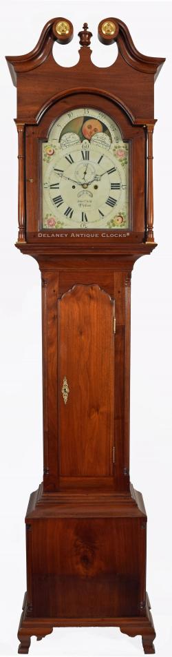 John Child (Childs), Philadelphia. A walnut case tall clock with lunar calendar dial. Grandfather clock. 23118.