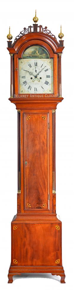 Elnathan Taber of Roxbury, Massachusetts. An inlaid mahogany tall case clock. XXSL-25.