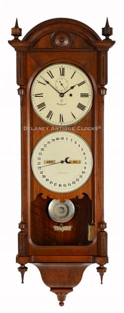  Seth Thomas Office Calendar No. 10 in cherry. A double dial wall clock. 223046.