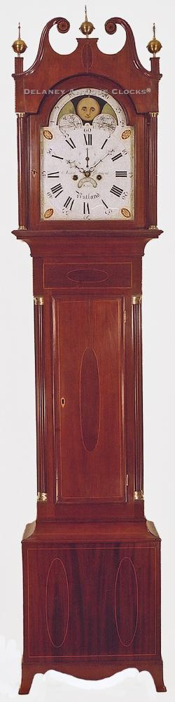 Nichols Goddard of Rutland, Vermont. An inlaid mahogany cased tall clock No. 125. LL-184.