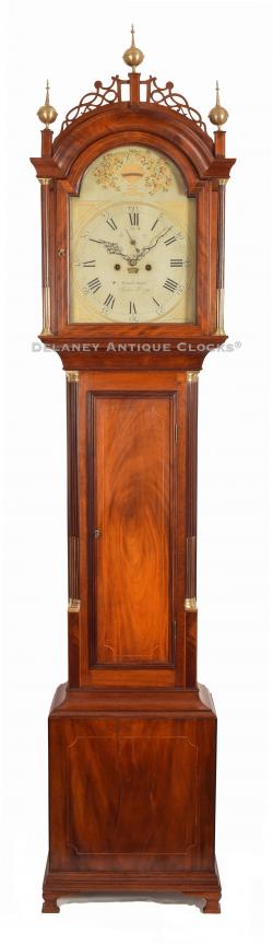 James Perrigo, Jr., Wrentham, Massachusetts. An Inlaid mahogany case tall clock. GG-57.